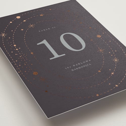 This is a twilight table numbers with foil pressed by Baumbirdy called north printing on doublethick in standard