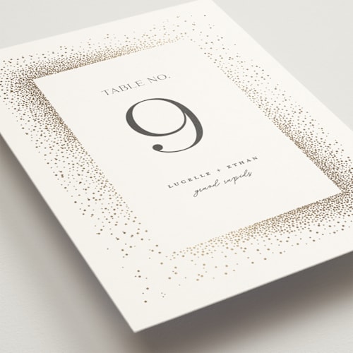 This is a sparkle table numbers with foil pressed by Pixel and Hank called flicker printing on doublethick in standard