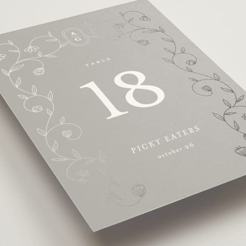 This is a moon table numbers with foil pressed by chocomocacino called cantuccini printing on doublethick in standard