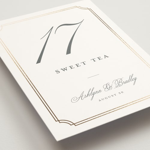 This is a mist table numbers with foil pressed by Sarah Brown called formally printing on doublethick in standard