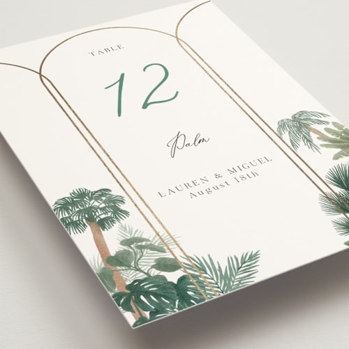 This is a seagreen table numbers with foil pressed by Elly called the greenhouse printing on doublethick in standard
