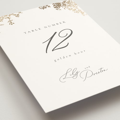 This is a classique table numbers with foil pressed by Design Lotus called forever and a day printing on doublethick in standard