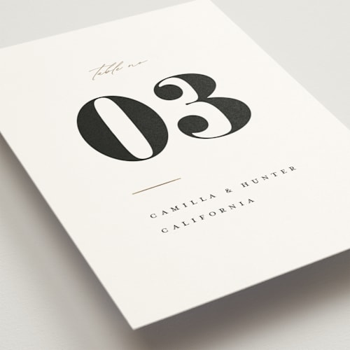 This is a snow table numbers with foil pressed by FRANI called golden stamp printing on doublethick in standard