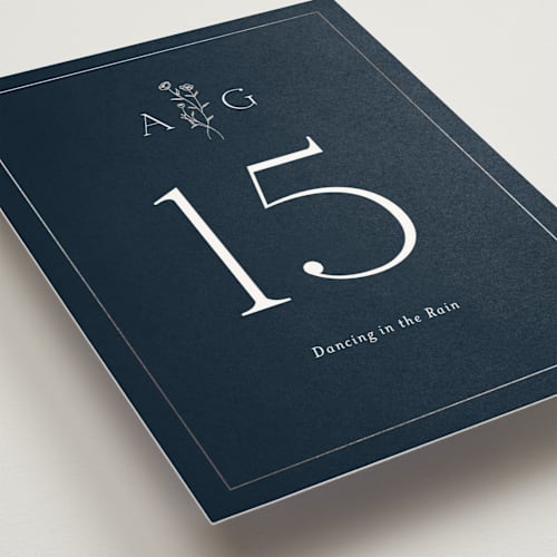 This is a aegean table numbers with foil pressed by chocomocacino called kouignette printing on doublethick in standard