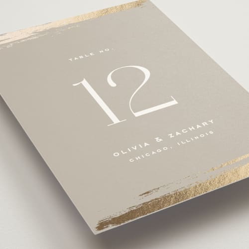 This is a clay table numbers with foil pressed by Carolyn Nicks called true love printing on doublethick in standard