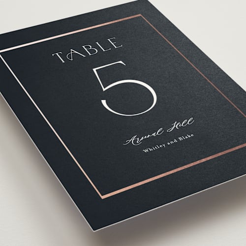 This is a ocean table numbers with foil pressed by Stacey Meacham called luster printing on doublethick in standard