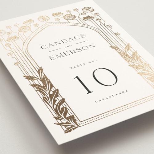This is a snow table numbers with foil pressed by Ana de Sousa called nouveau flowers printing on doublethick in standard