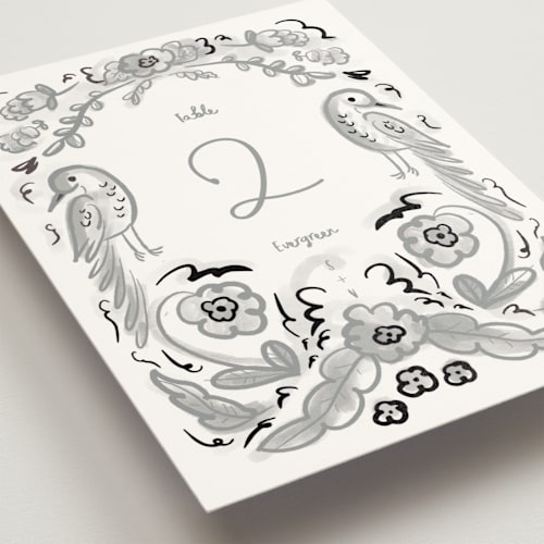This is a graphite table numbers with foil pressed by Ani Somi called santa catalina printing on doublethick in standard