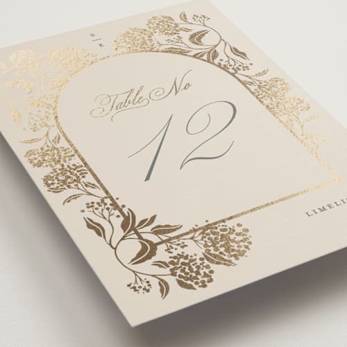 This is a tea time table numbers with foil pressed by Susan Zinader called shimmering hydrangeas printing on doublethick in standard