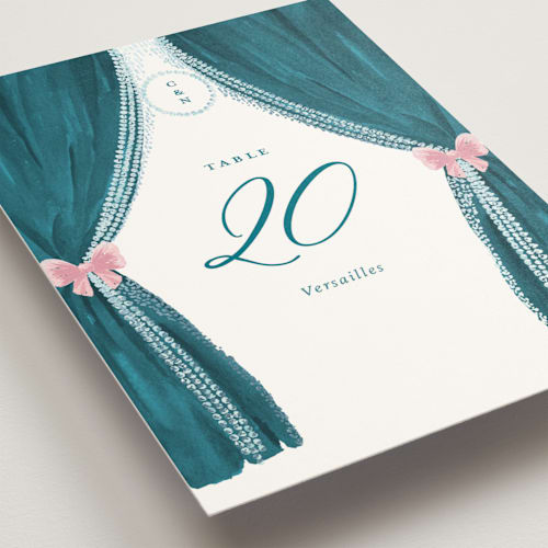 This is a indicolite table numbers with foil pressed by Claudia Orengo called tuileries printing on doublethick in standard