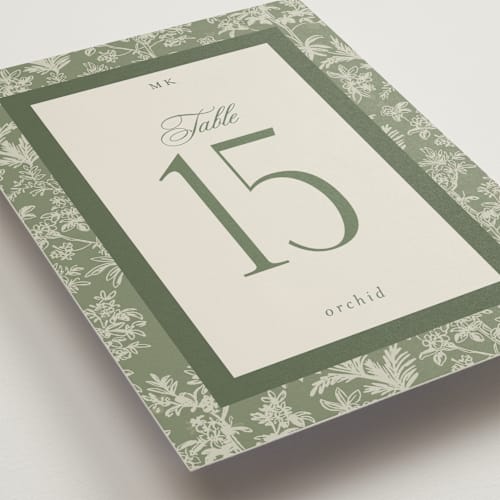 This is a jungle table numbers with standard by Jenna Holcomb called vintage tropics printing on doublethick in standard