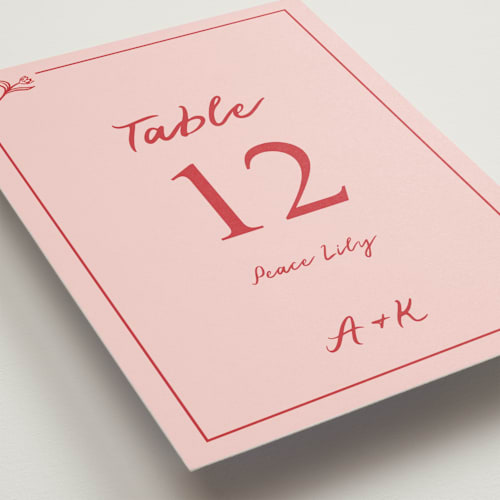This is a brick table numbers with standard by Julia Liverton called love in bloom printing on doublethick in standard