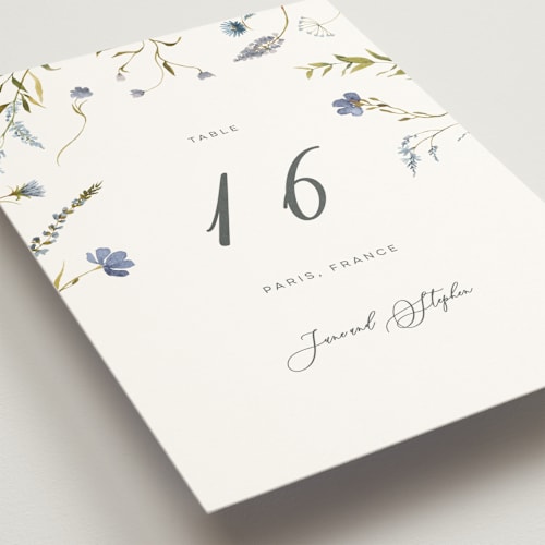 This is a capri table numbers with standard by Erin Hodges called untied printing on doublethick in standard
