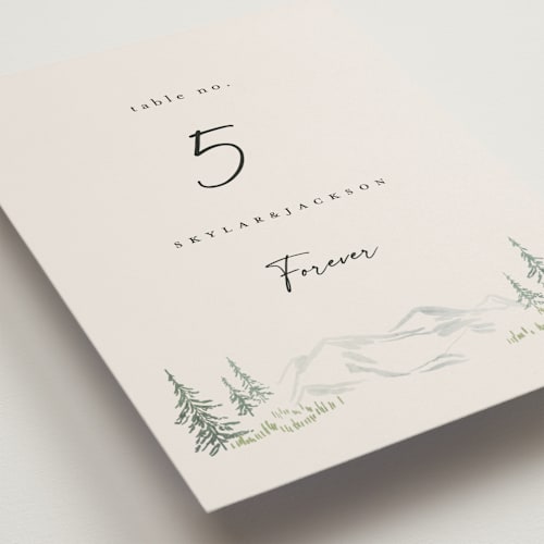 This is a forest table numbers with standard by Petra Kern called paradise printing on doublethick in standard