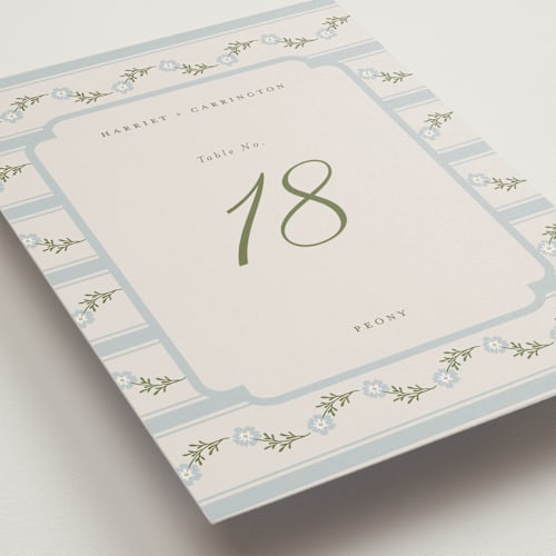 This is a robin’s egg table numbers with standard by Kampai Designs called memories printing on doublethick in standard