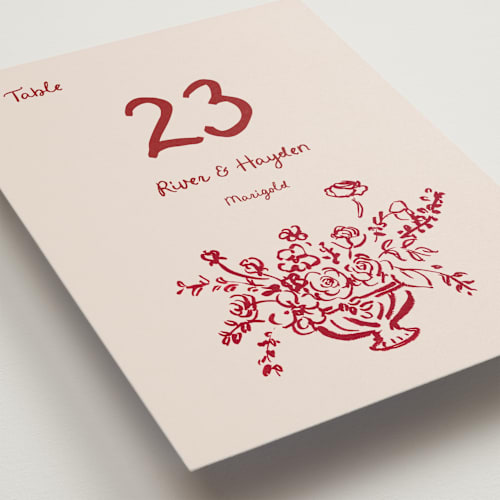 This is a wine table numbers with standard by Cass Loh called inky printing on doublethick in standard