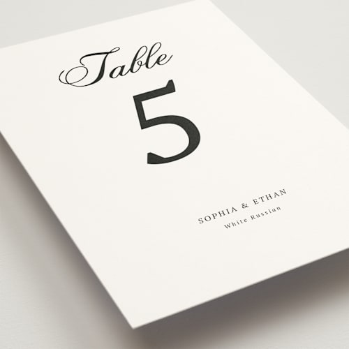 This is a mystic raven table numbers with standard by Cass Loh called chic union printing on doublethick in standard