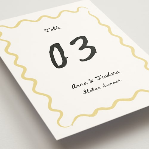 This is a nero table numbers with standard by Helena Vitto called amore mio printing on doublethick in standard