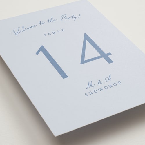 This is a sky table numbers with standard by Nicole Walsh called personal note printing on doublethick in standard