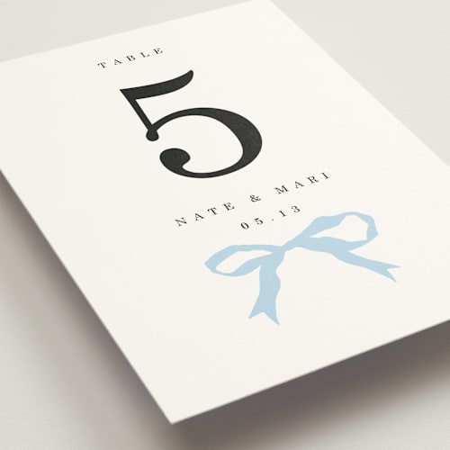 This is a sky table numbers with standard by Baumbirdy called tied the knot printing on doublethick in standard