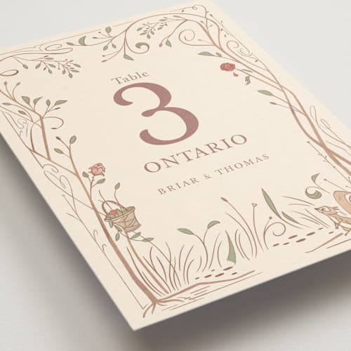 This is a autumn table numbers with standard by Morgan Ramberg called disney storybook printing on doublethick in standard