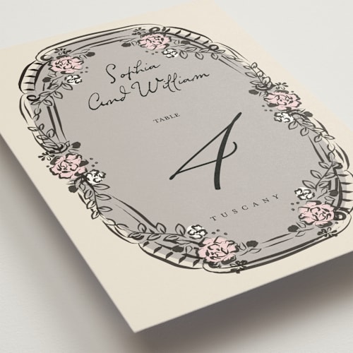 This is a champagne table numbers with standard by Ana de Sousa called gathering joy printing on doublethick in standard