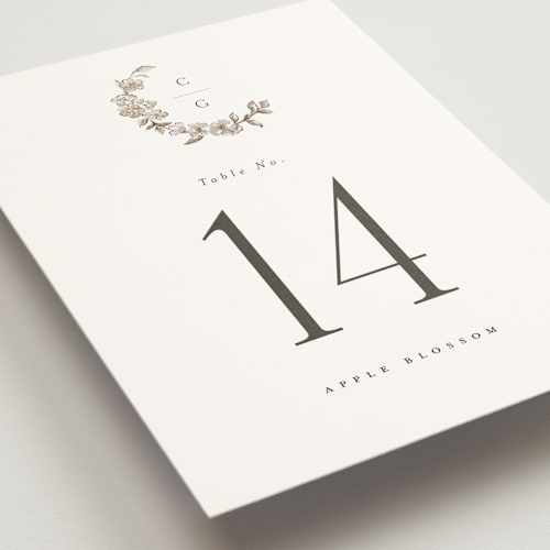 This is a sephia table numbers with standard by Itsy Belle Studio called daphne printing on doublethick in standard