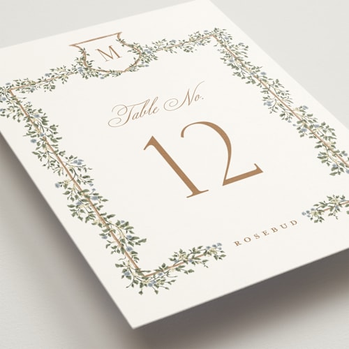 This is a lake table numbers with standard by Leah Bisch called arbour printing on doublethick in standard