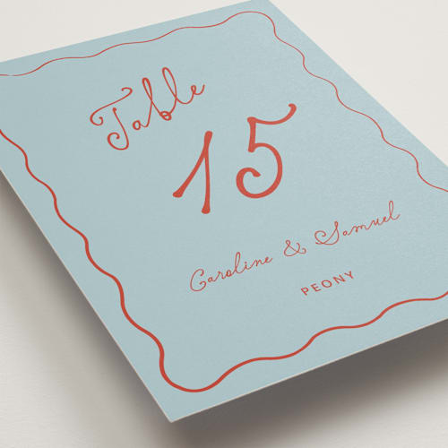 This is a sky table numbers with standard by Kelly Watkins called whimsical printing on doublethick in standard