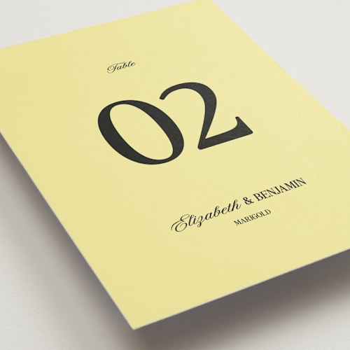 This is a butter table numbers with standard by Helena Vitto called the eternal printing on doublethick in standard