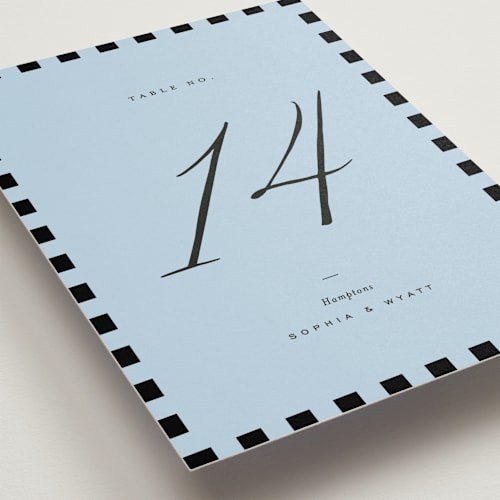 This is a sky table numbers with standard by Blustery August called tarte tatin printing on doublethick in standard