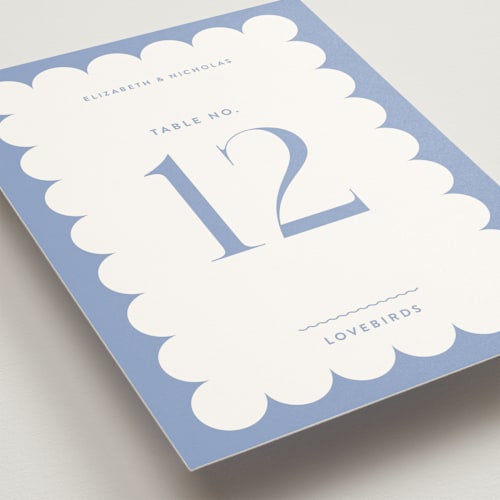 This is a nantucket table numbers with standard by Design Lotus called lavender dreams printing on doublethick in standard