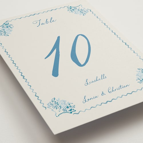 This is a ocean table numbers with standard by Pati Cascino called puglia printing on doublethick in standard