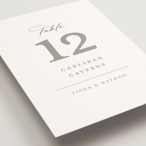 This is a dove table numbers with standard by Meggy Masters called overlay printing on doublethick in standard