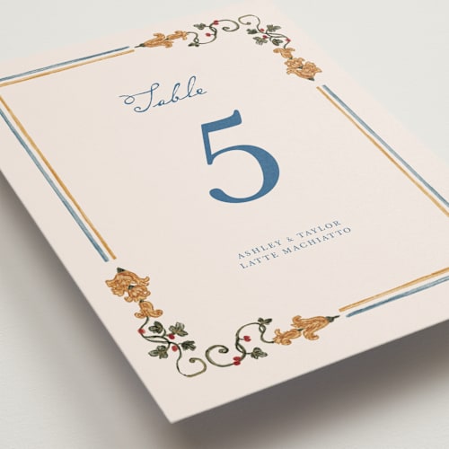 This is a royal table numbers with standard by Cass Loh called swan crest printing on doublethick in standard