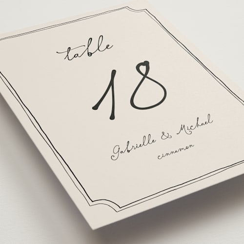 This is a vintage table numbers with standard by Kelly Watkins called felicity printing on doublethick in standard