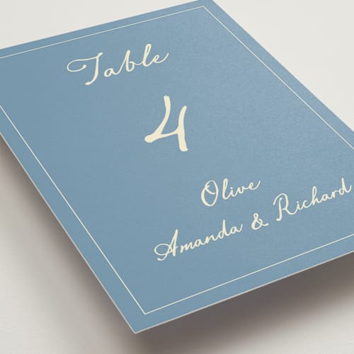 This is a marine table numbers with standard by Sherley Ferreira called olive printing on doublethick in standard