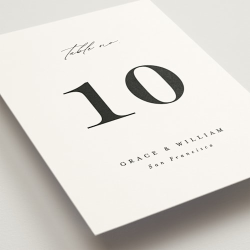 This is a cotton table numbers with standard by Angela Thompson called delicate script printing on doublethick in standard