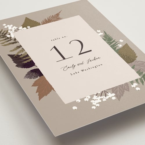 This is a natural table numbers with standard by Alethea and Ruth called autumnal printing on doublethick in standard