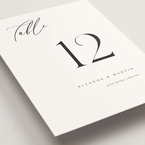 This is a silk table numbers with standard by Kelly Schmidt called corner printing on doublethick in standard