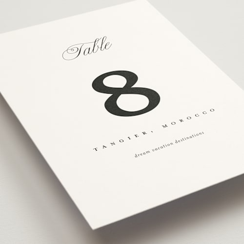 This is a ebony table numbers with standard by Laura Hamm called simply classic printing on doublethick in standard