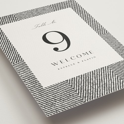 This is a noir table numbers with standard by FRANI called elegant ethno printing on doublethick in standard