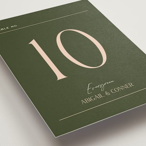 This is a olive table numbers with standard by Pixel and Hank called martini printing on doublethick in standard