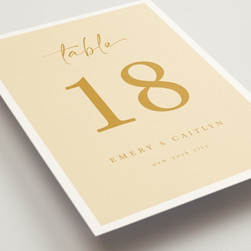 This is a honey table numbers with standard by Adelyn T. called ink scribble printing on doublethick in standard