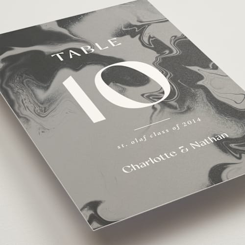 This is a iron table numbers with standard by Kimberley Henze called marbled agate printing on doublethick in standard