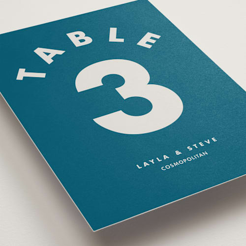This is a lagoon table numbers with standard by Catherine Culvenor called bubblegum printing on doublethick in standard