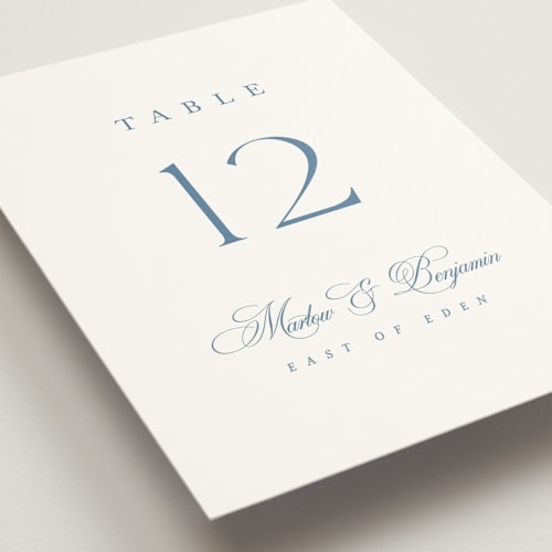 This is a ocean table numbers with standard by Kelly Schmidt called chic script printing on doublethick in standard