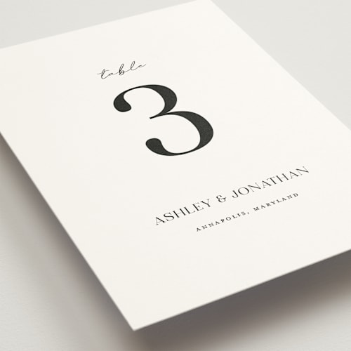 This is a porcelain table numbers with standard by Eric Clegg called have and hold printing on doublethick in standard