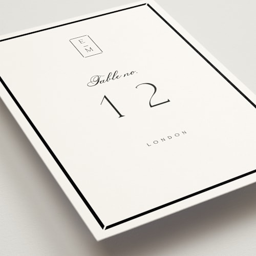 This is a salt table numbers with standard by Amy Kross called stripe bevel printing on doublethick in standard