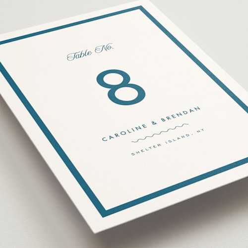 This is a ocean table numbers with standard by Kelly Schmidt called coast printing on doublethick in standard